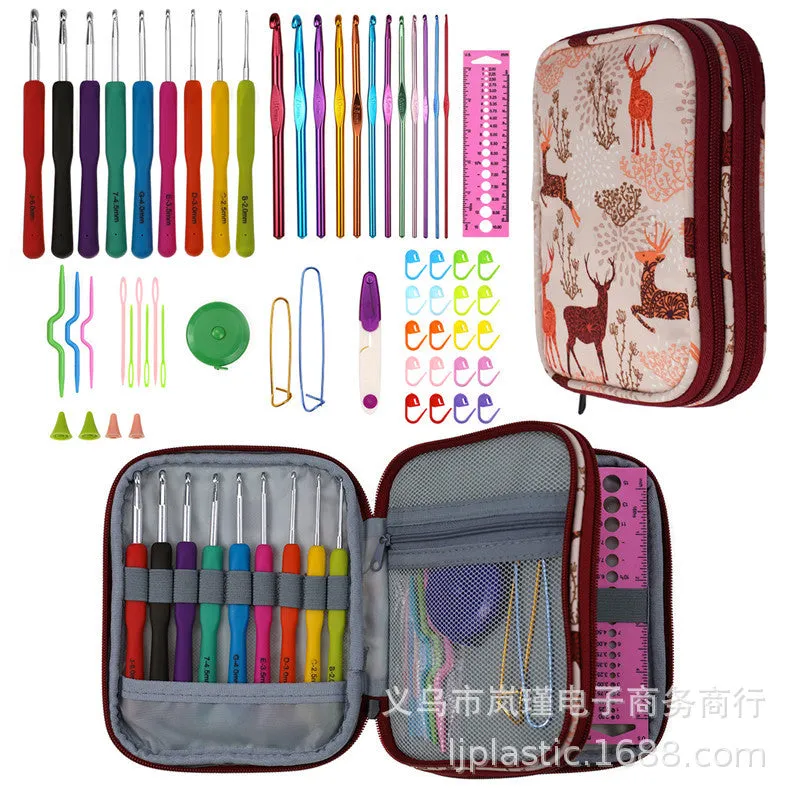 21 Crochet and Accessories Set Weaving Tools with Storage Bag