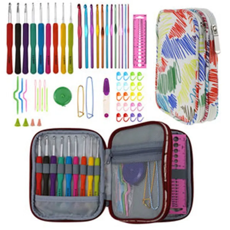 21 Crochet and Accessories Set Weaving Tools with Storage Bag