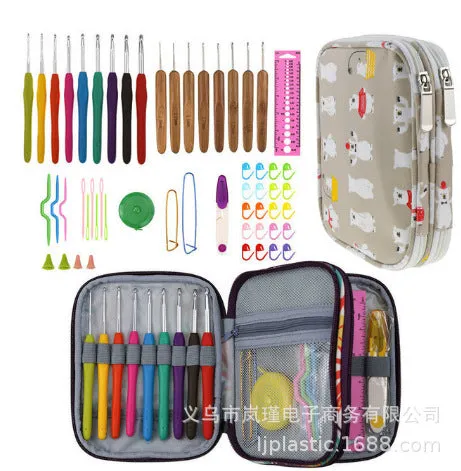 21 Crochet and Accessories Set Weaving Tools with Storage Bag