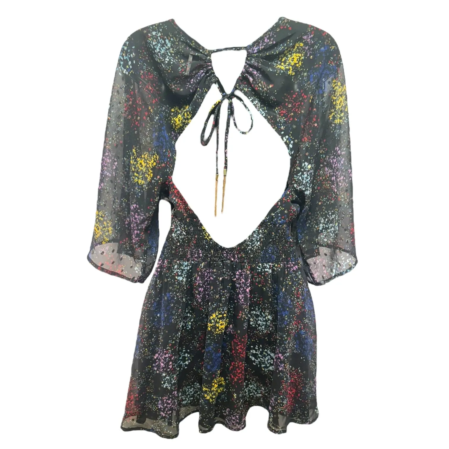 Anna Mini Dress in Multi Colored Metallic Print By Free People In Multi-colored, Size: S