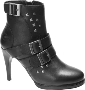 Black Leather Hi-Heel Ankle-High "Covert" 4.25" Boot