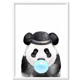 Bubblegum Panda | Blue Bubble - Art Print