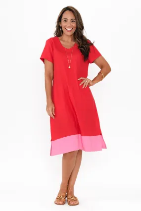 Elwood Red Splice Pocket Dress