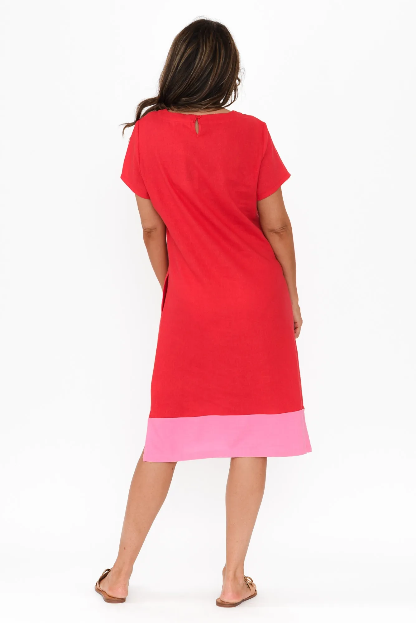 Elwood Red Splice Pocket Dress