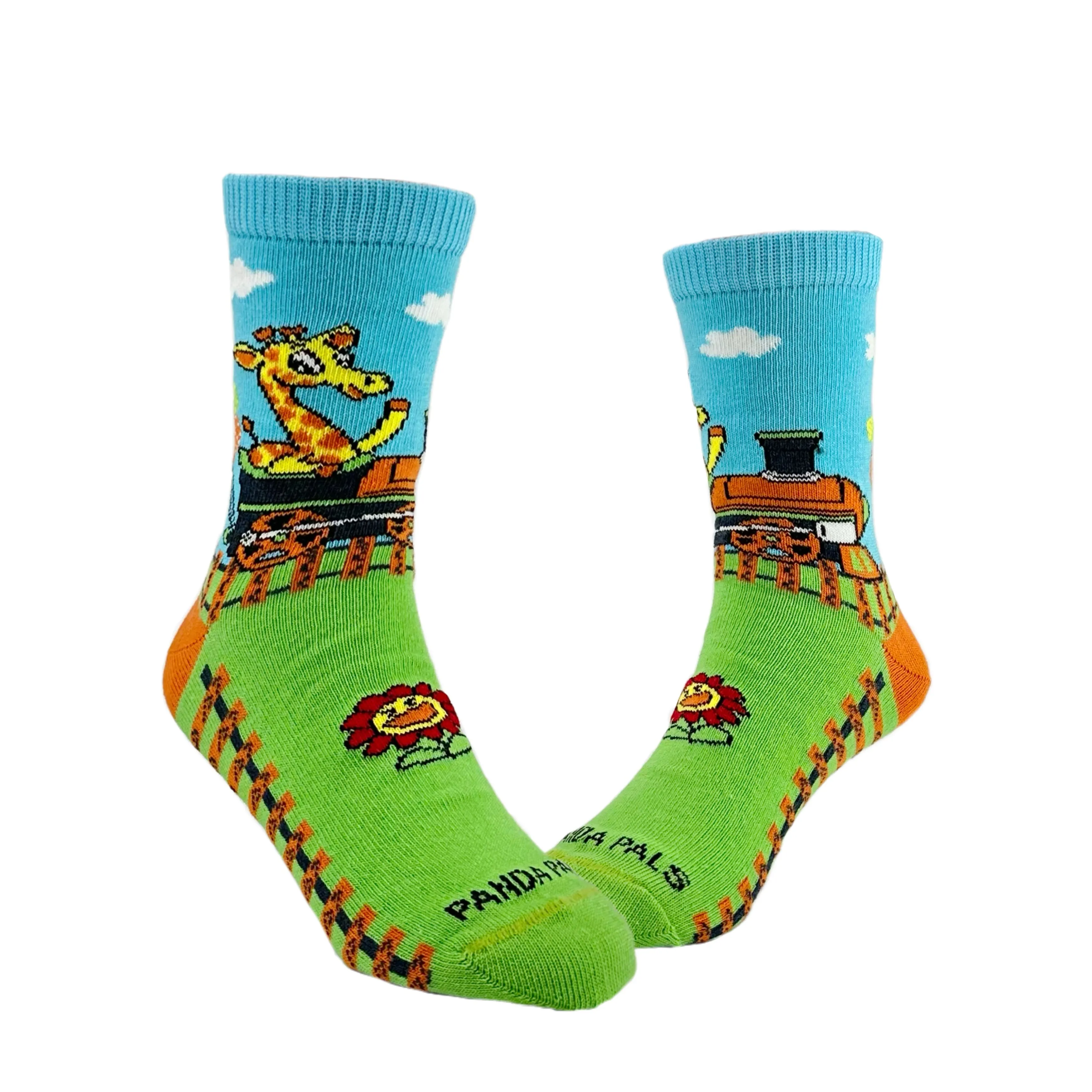 Giraffe in a Train Socks from the Sock Panda (Ages 3-7)