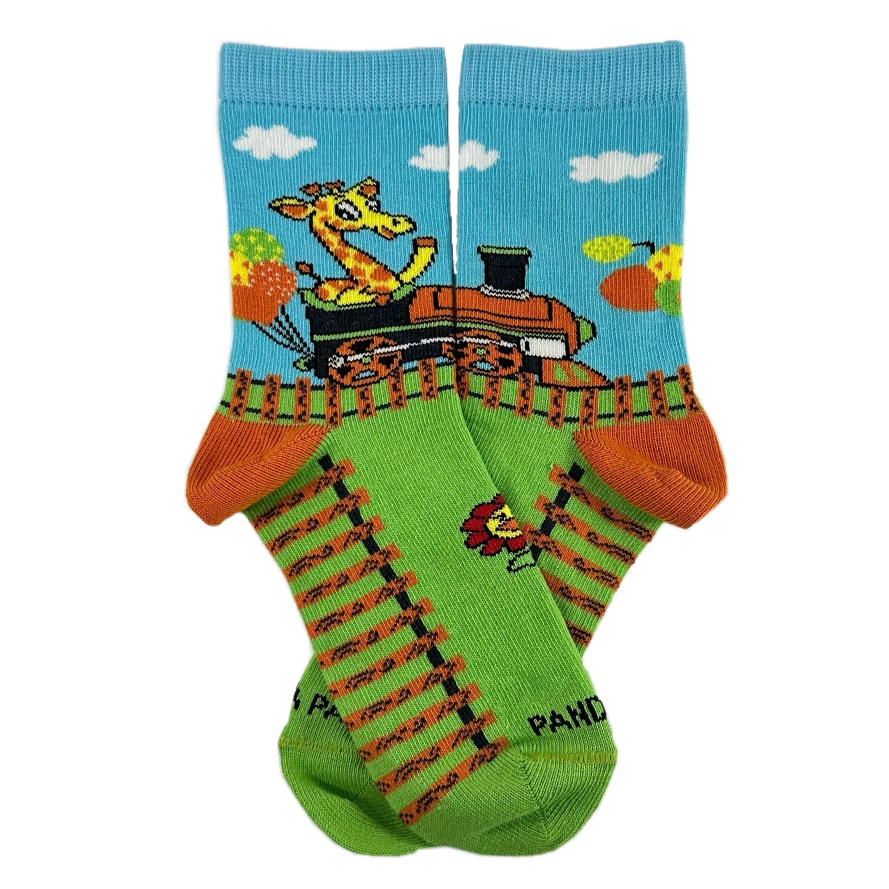 Giraffe in a Train Socks from the Sock Panda (Ages 3-7)