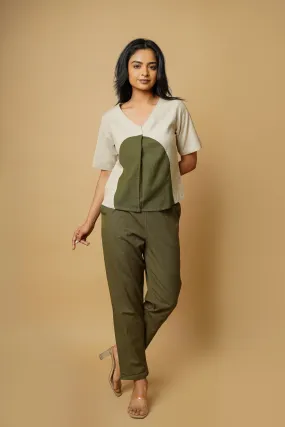 Green Cotton Circular Top