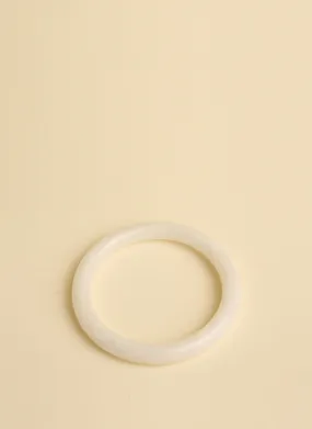 Marble Rock Round Bangle Bracelet - White Veinstone