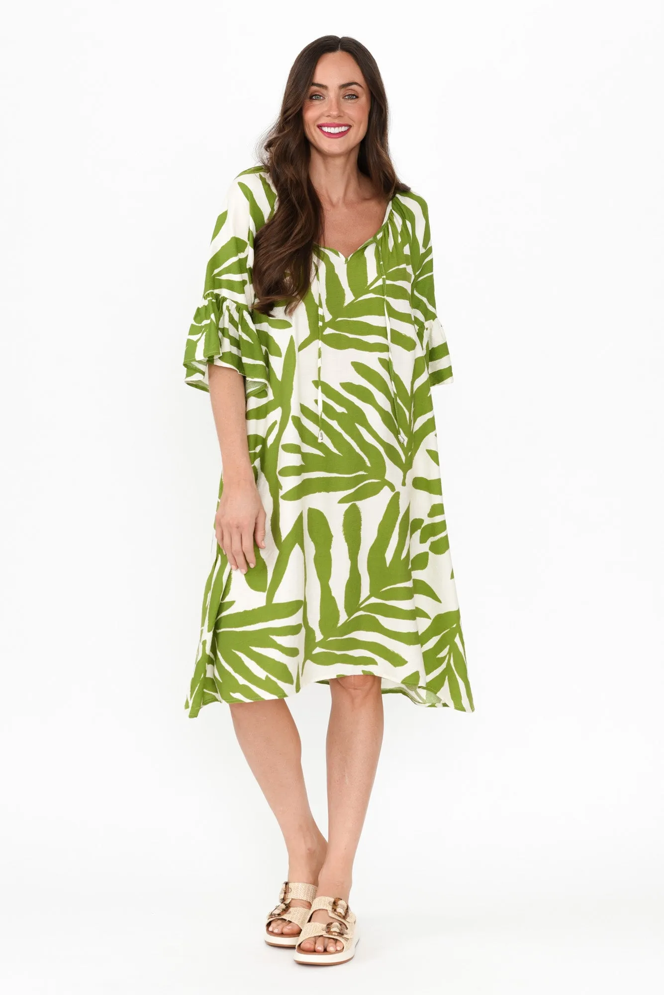 Mariella Green Palm Pocket Dress