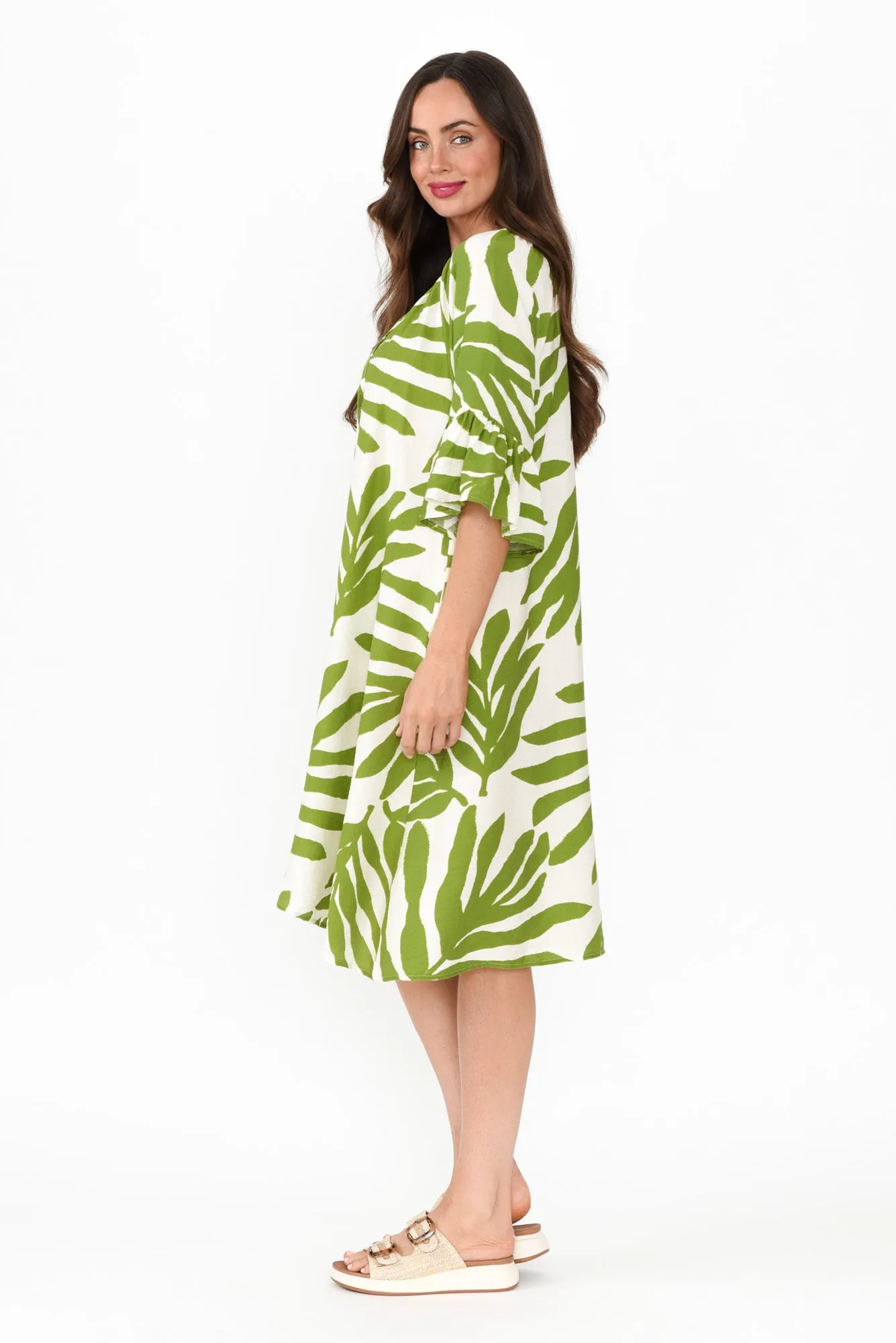 Mariella Green Palm Pocket Dress