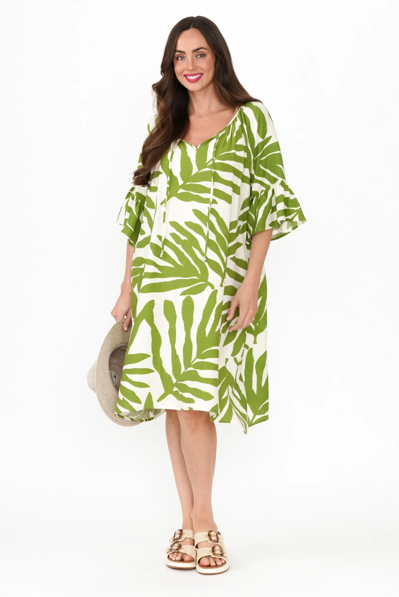 Mariella Green Palm Pocket Dress