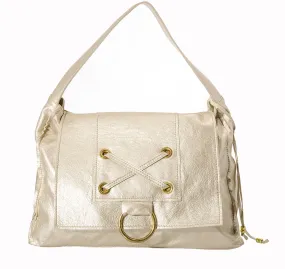 Marnie Bugs Josephine Handbag in Metallic Gold Leather