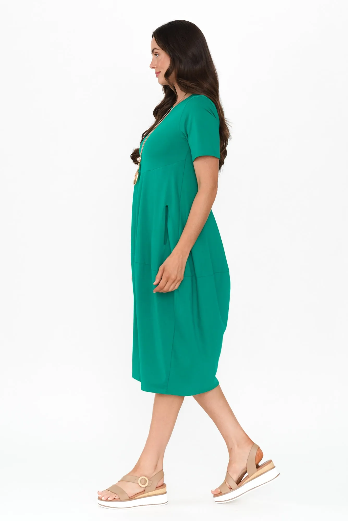 Morgan Teal Diagonal Seam Dress