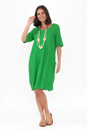 Myley Green Linen Cotton Dress