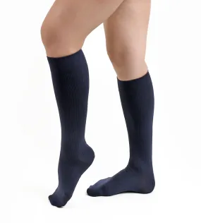 Salvere Business Ribbed, Dress/Trouser, Unisex Knee High Compression Sock, Closed Toe, 20-30 mmHg