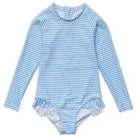 Snapper Rock Cornflower Stripe Sustainable Long Sleeve Surf Suit (SALE)