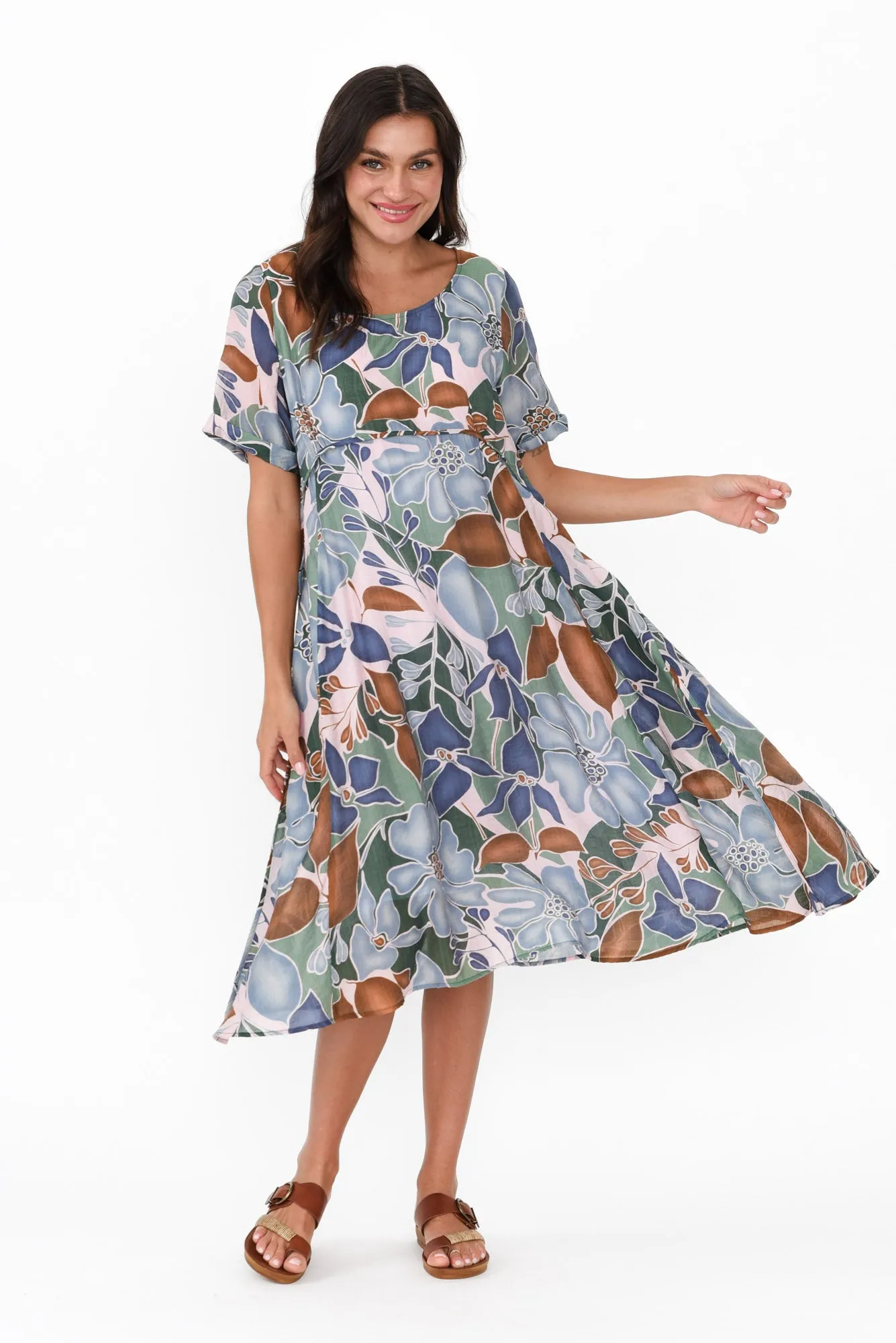 Sora Blue Blossom Crescent Dress