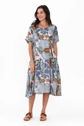 Sora Blue Blossom Crescent Dress