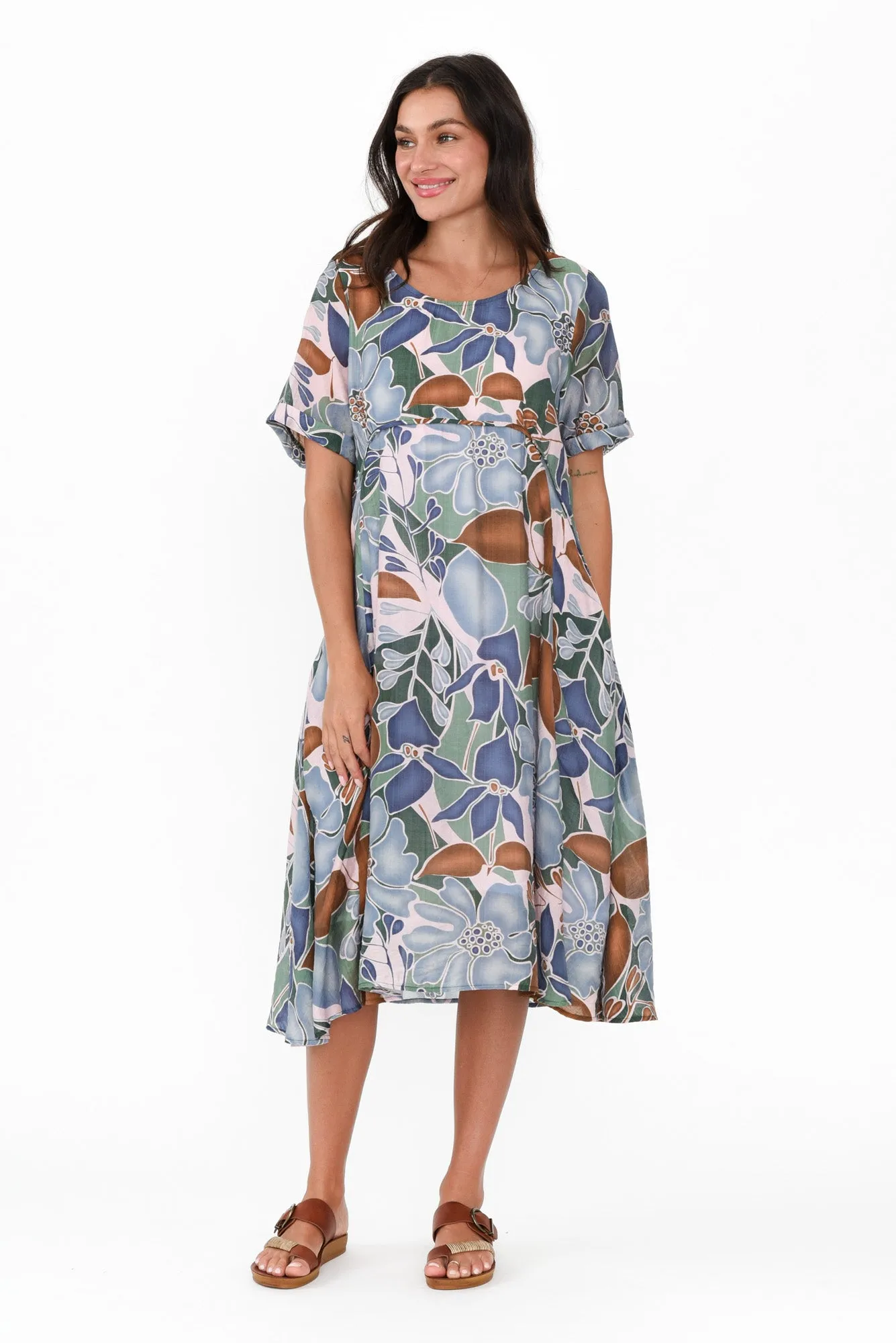 Sora Blue Blossom Crescent Dress