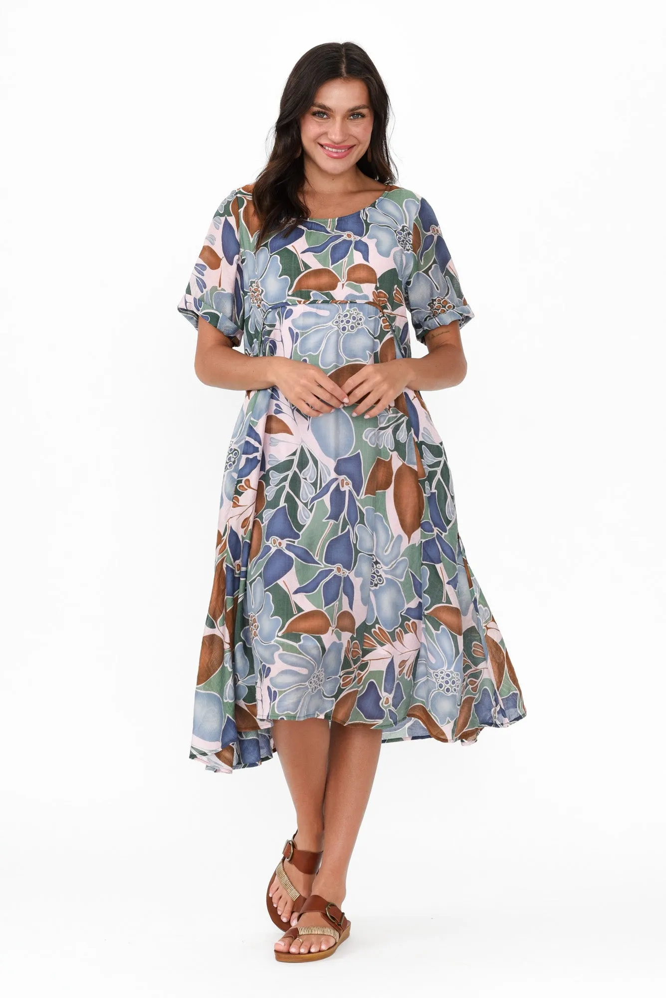 Sora Blue Blossom Crescent Dress