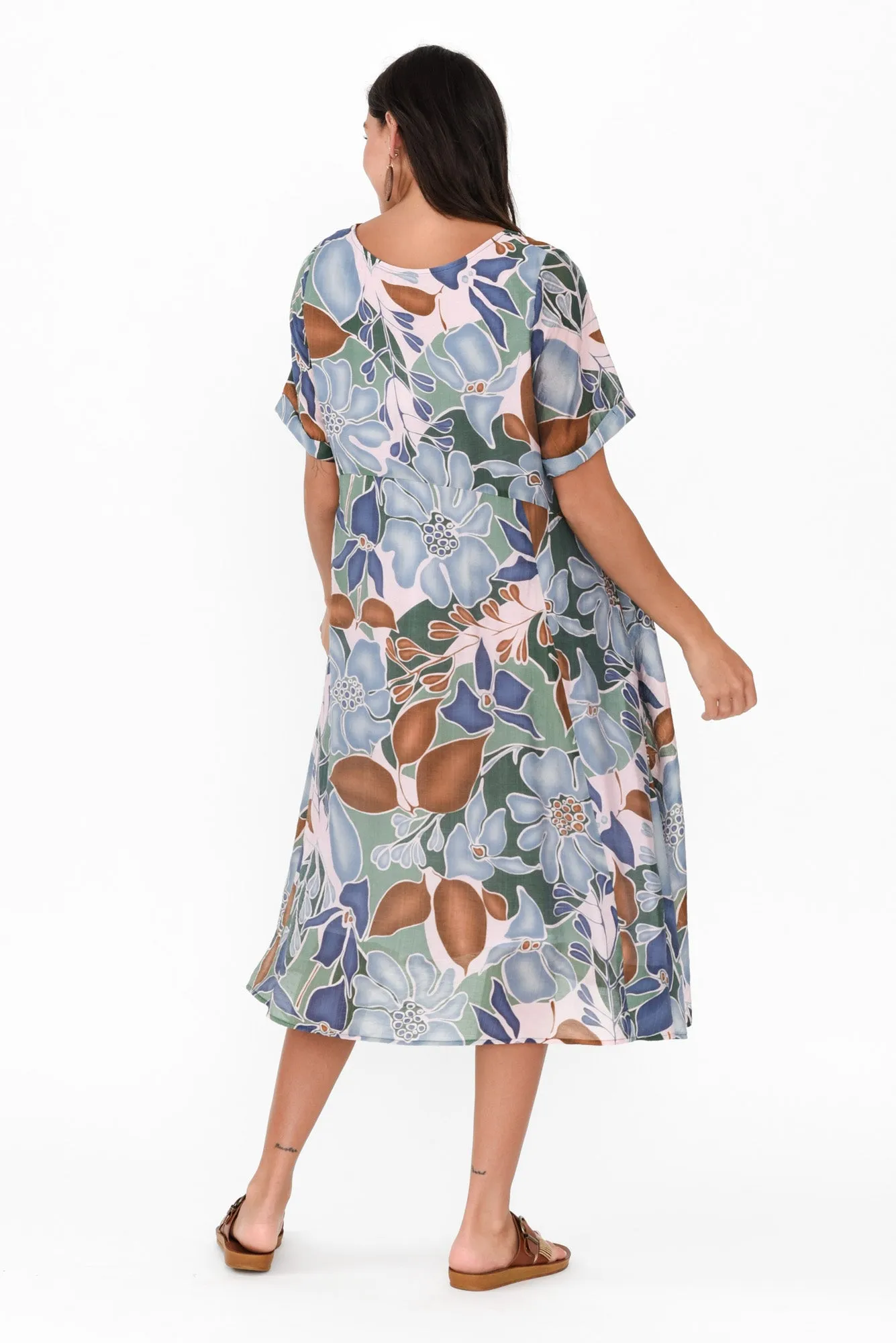 Sora Blue Blossom Crescent Dress