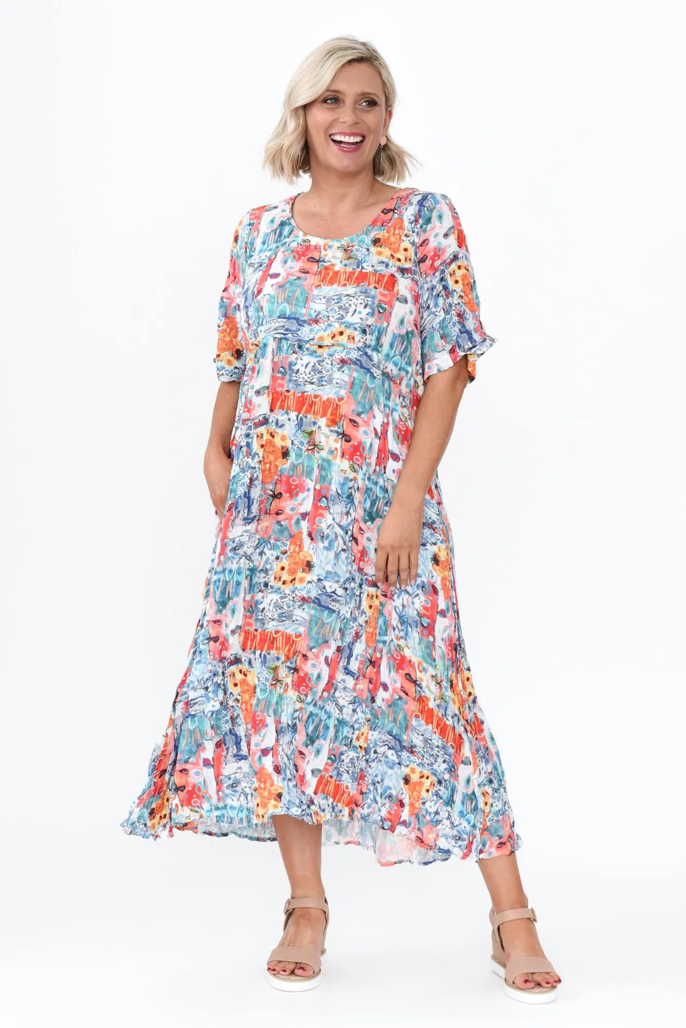 Soraya Blue Garden Crescent Dress