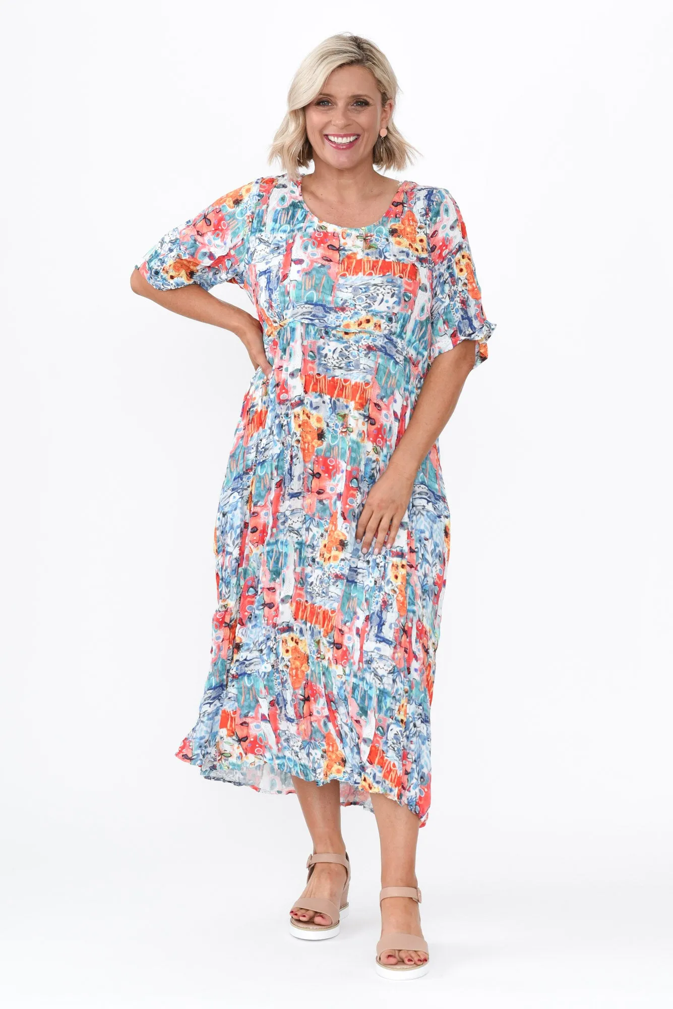 Soraya Blue Garden Crescent Dress