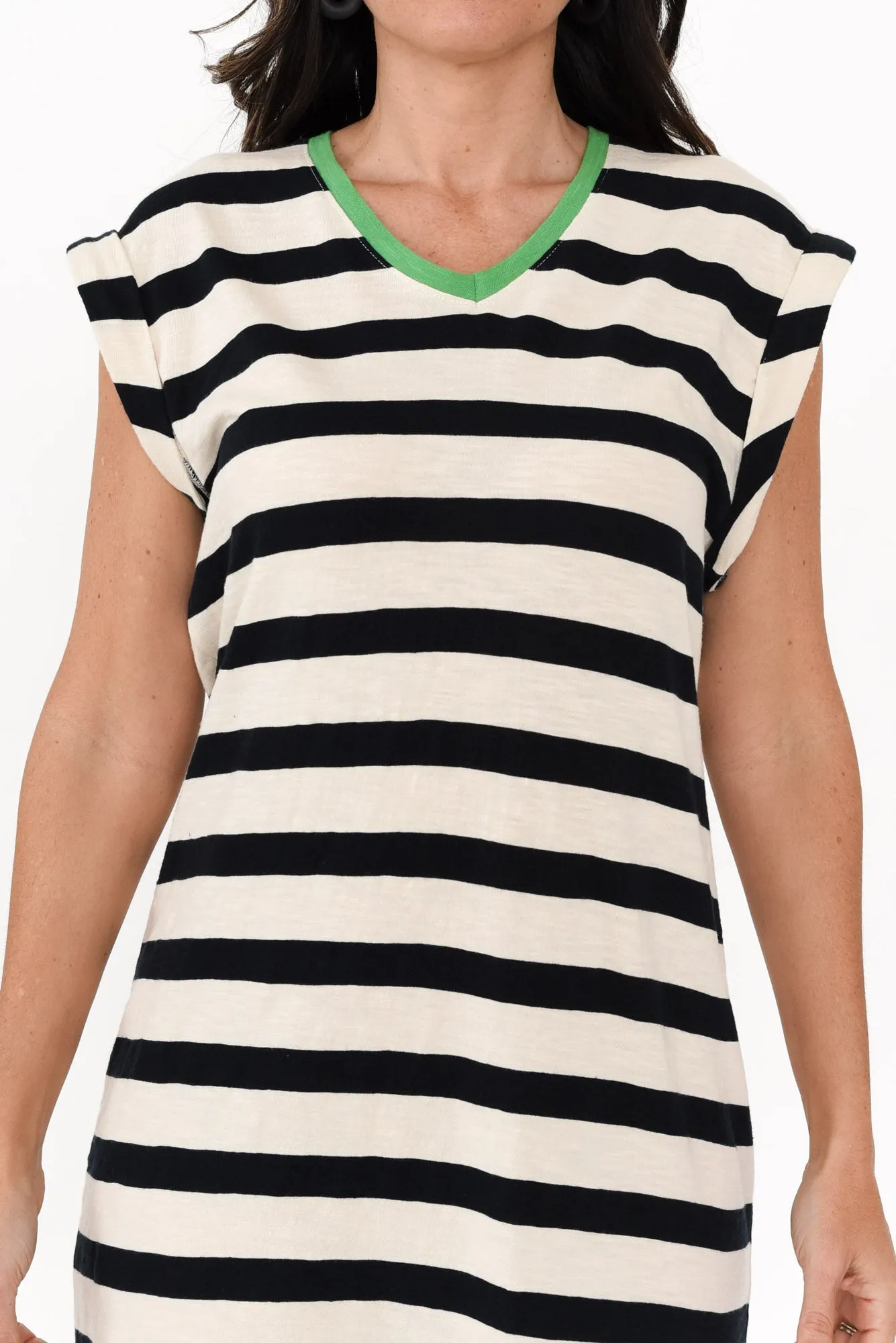 Sunny Navy Stripe Cotton Tee Dress