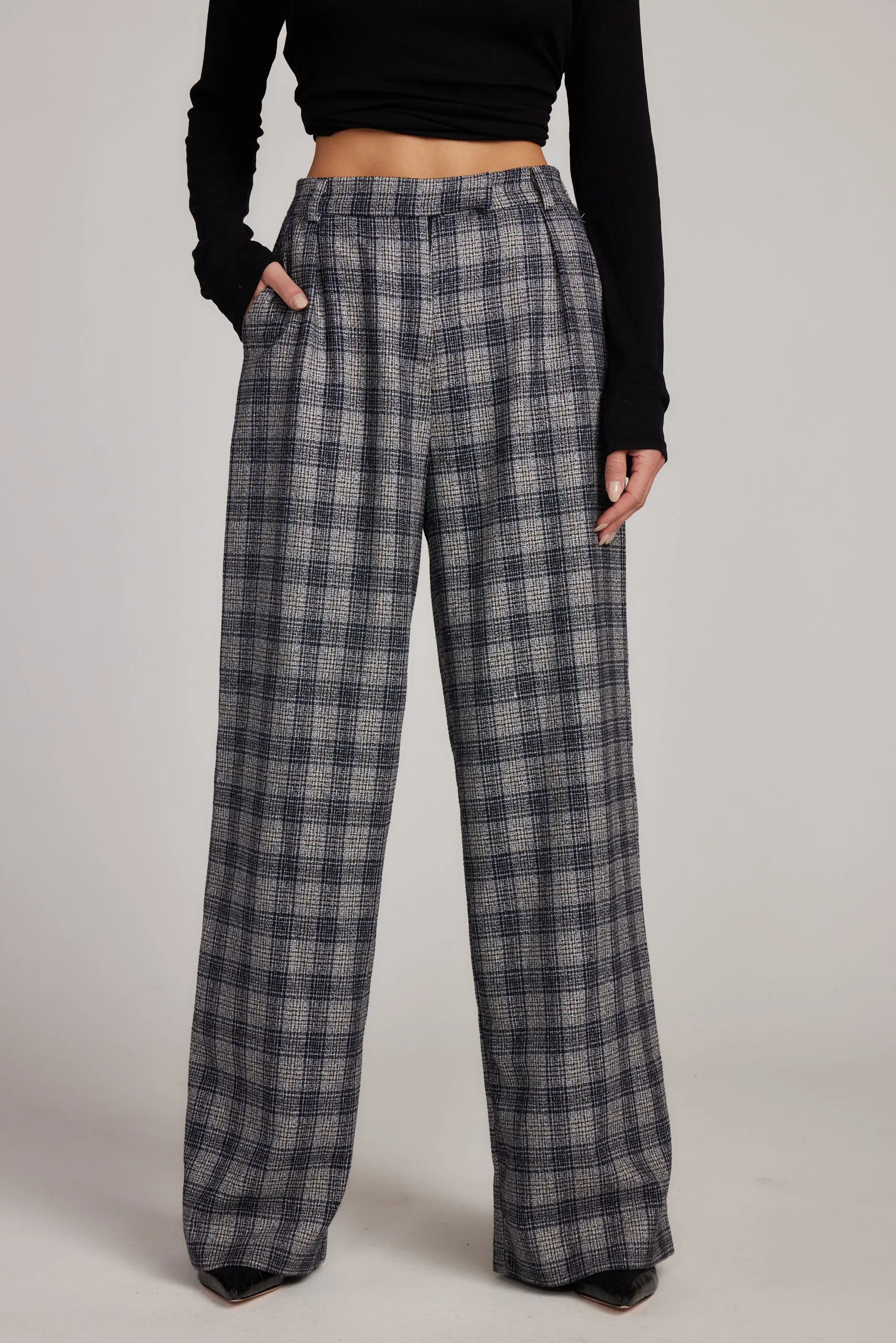 Thomas Grey Plaid Trousers