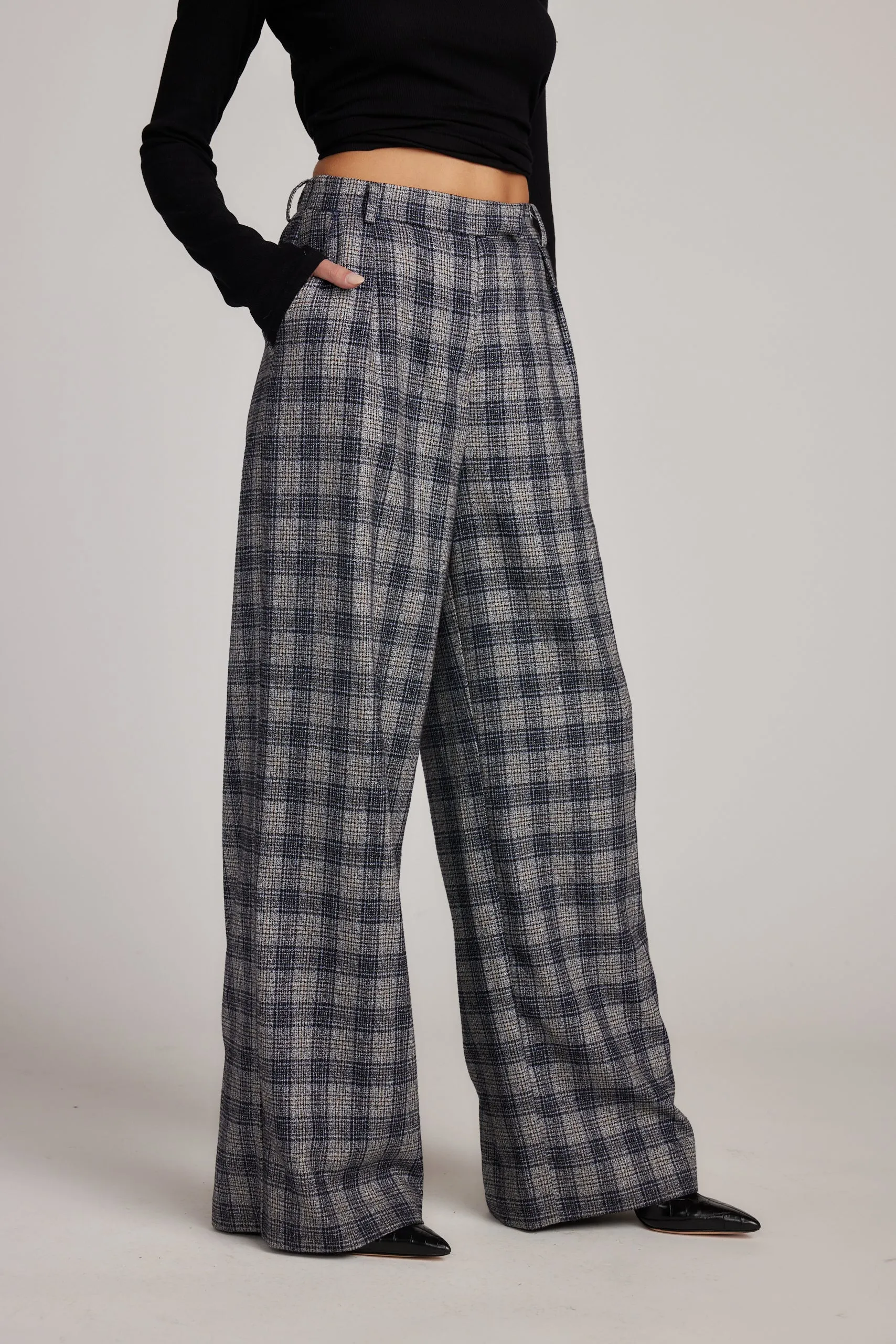 Thomas Grey Plaid Trousers